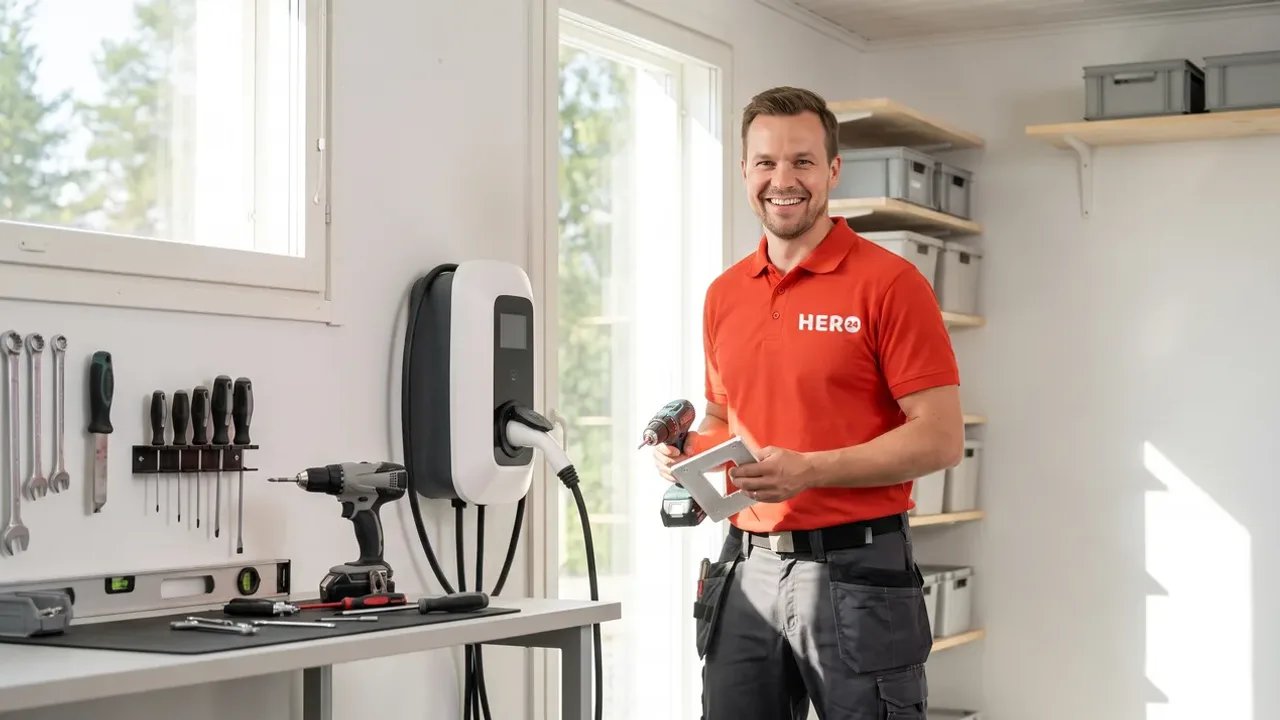 Electric car charging station installation